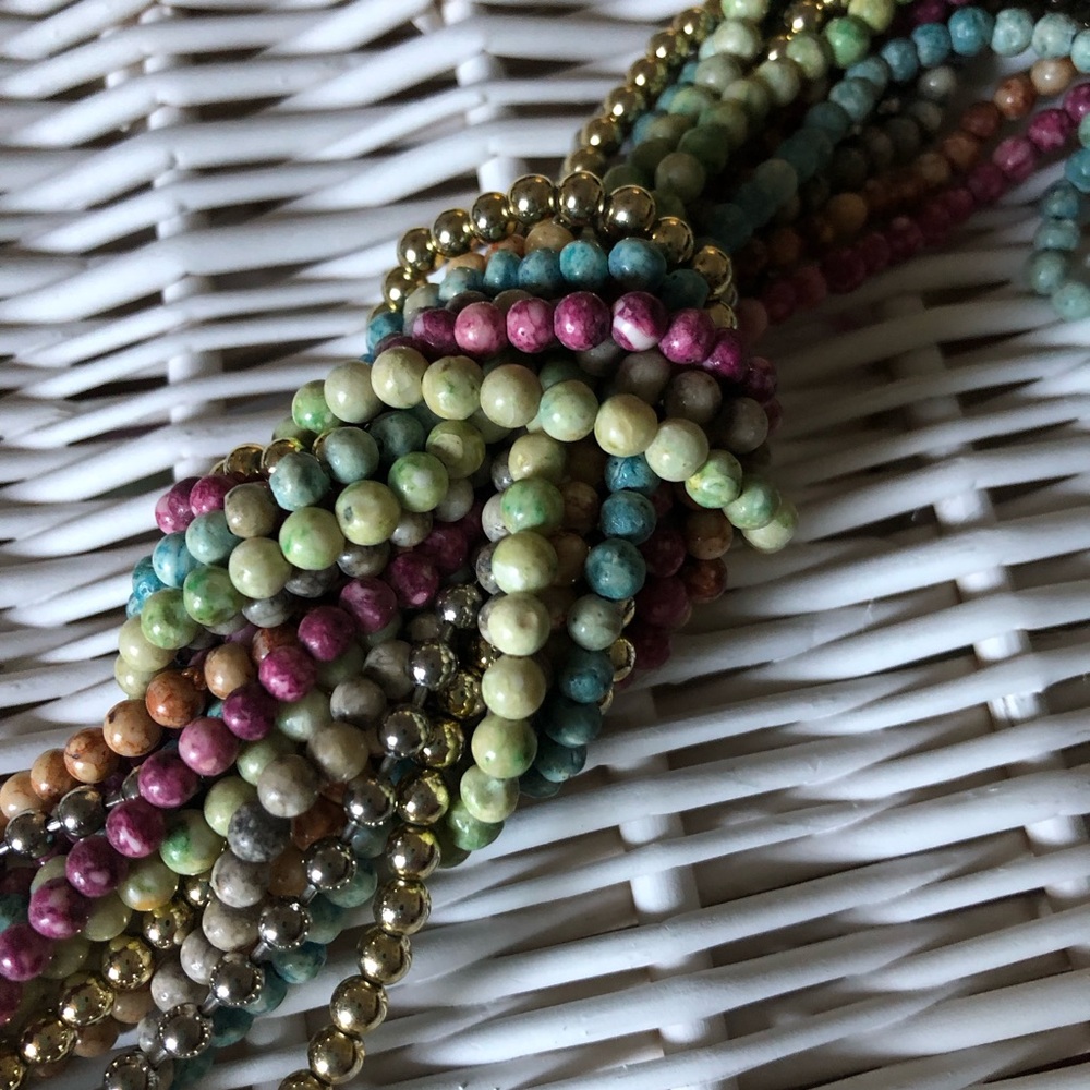 Twist A Bead necklaces clasps bundle stone metal plastic multicolor Vintage 80s - Picture 6 of 14